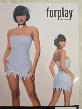 Forplay Light Blue Strapless Jagged-Hem Tube Dress Betty Cosplay Costume